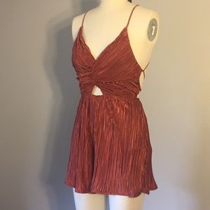Rust orange backless romper